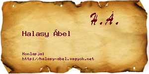 Halasy Ábel névjegykártya