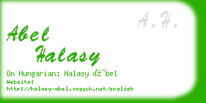 abel halasy business card